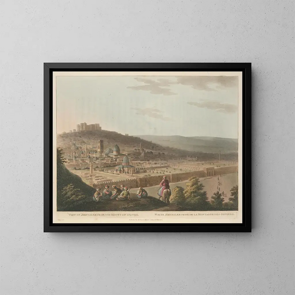 Ansichten von Jerusalem vom Ölberg - Luigi Mayer — gerahmtes Bild an der Wand