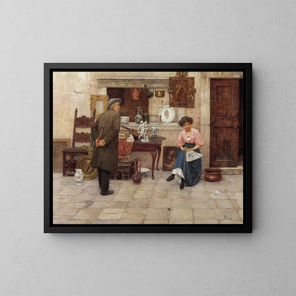 Der Kunstliebhaber - Luigi Pastega — gerahmtes Bild an der Wand