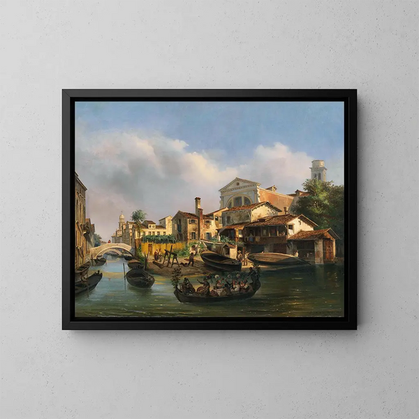 Squero de San Trovaso - Luigi Querena — gerahmtes Bild an der Wand