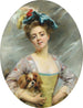 Junge Frau mit kleinem Hund - Madeleine Jeanne Lemaire — Ansicht des Kunstwerks