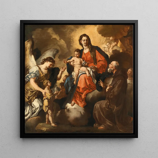 Madone et Enfant avec Saint François de Paola et l'Archange Raphaël - École Napolitaine