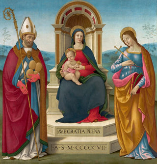 Madone et Enfant avec Saint Juste de Volterra et Sainte Marguerite d'Antioche - Bastiano Mainardi