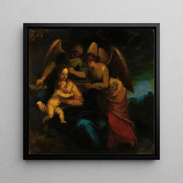 Gemälde Madone und Kind umgeben von Engeln - Hans Rottenhammer | Kunstdruck