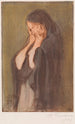 Frau, die weint - Magnus Enckell — gerahmtes Bild an der Wand