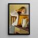 Junge Frau beim Frisieren - Magnus Enckell — gerahmtes Bild an der Wand