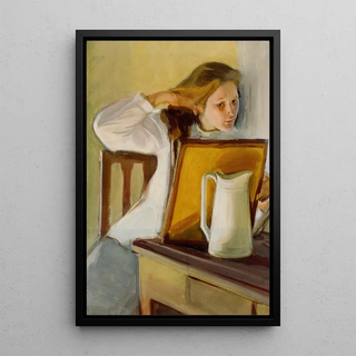 Magnus Enckell - Girl Straightening Her Hair.webp
