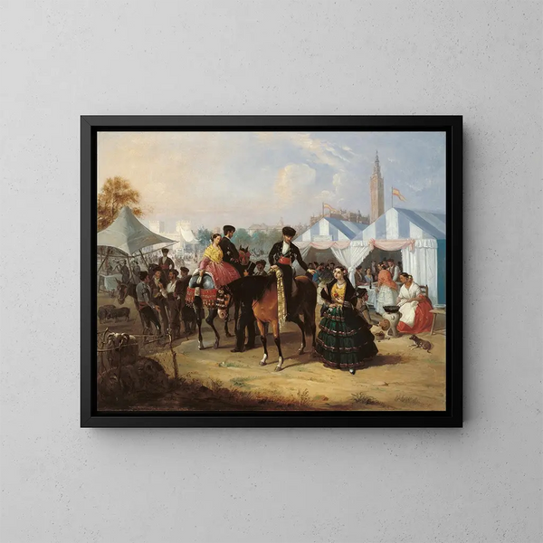 À la foire de Séville - Manuel Cabral Aguado Bejarano — gerahmtes Bild an der Wand