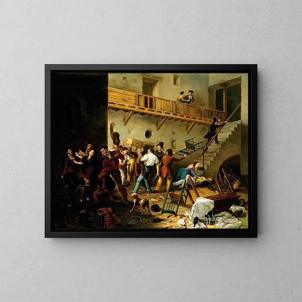 La Rixe - Manuel Cabral Aguado Bejarano — gerahmtes Bild an der Wand