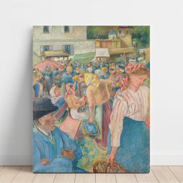Reproduktion des Gemäldes Markt auf dem Geflügelmarkt, Pontoise - Camille Pissarro