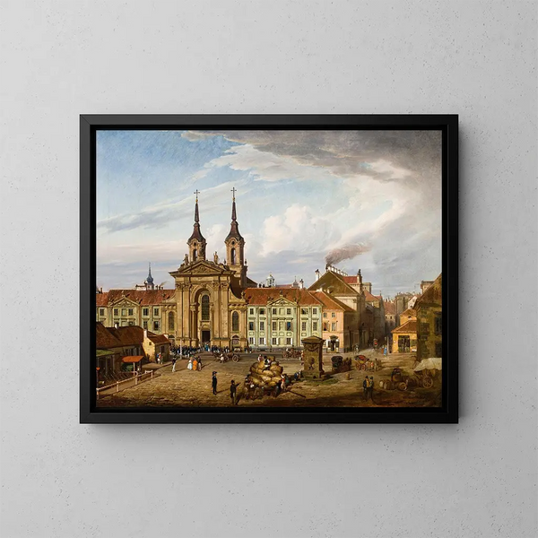 Place Krasinski und die Piaristenkirche - Marcin Zaleski — gerahmtes Bild an der Wand