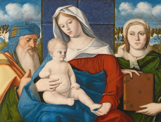 Marco Bello - A Sacra Conversazione The Madonna And Child With Saint Simeon And A Female Saint.webp