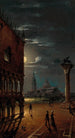 Venedig, Nacht im Mondschein mit Blick auf den Dogenpalast und San Giorgio Maggiore - Marco Grubas — Ansicht des Kunstwerks