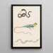 Kleinreptil-Tafel mit Südamerikanischer Eidechse oder Baumreptil der Ostindischen Inseln und Pfeifenfisch - Maria Sibylla Merian — gerahmtes Bild an der Wand
