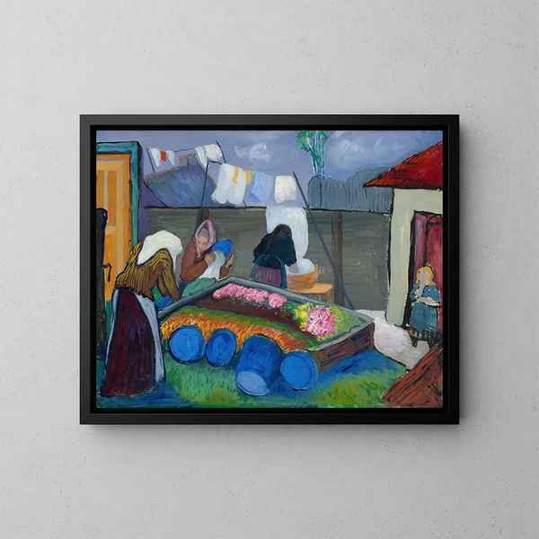 Die Wäscherinnen - Marianne von Werefkin — gerahmtes Bild an der Wand