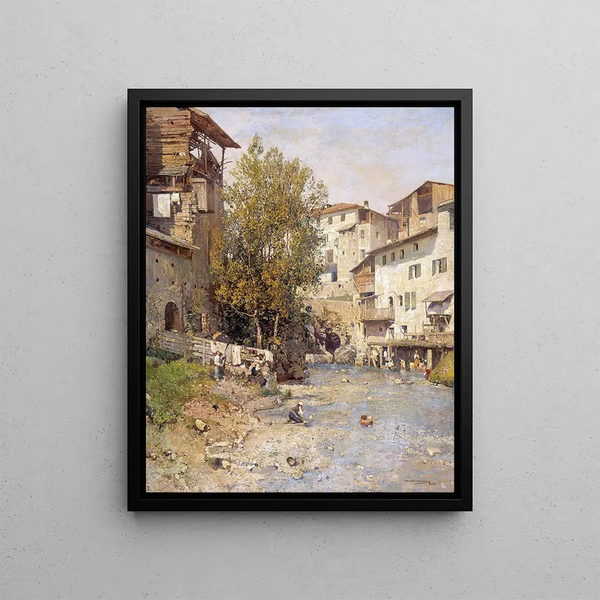 Mariano Barbasn - Landscape with a Village on the Outskirts of Rome.webp
