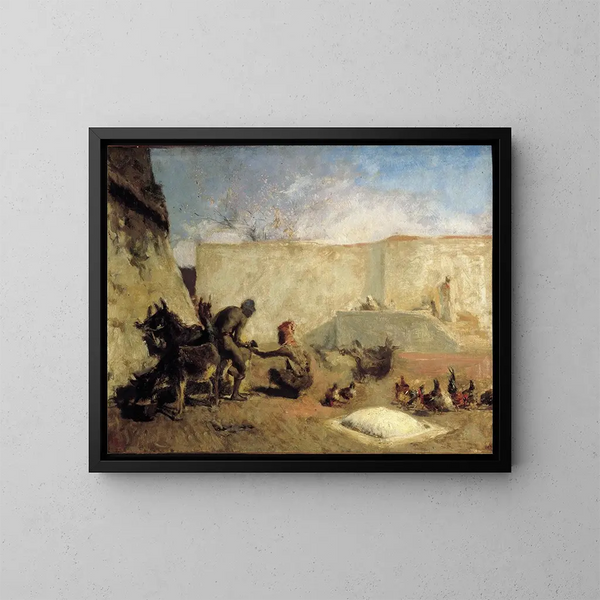 Marokkanischer Hufschmied - Mariano Fortuny Marsal — gerahmtes Bild an der Wand