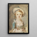 Junge Frau mit Hut und Blumenstrauß - Marie-Anne Fragonard — gerahmtes Bild an der Wand
