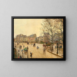 La place Pigalle - Marie-François Firmin-Girard — gerahmtes Bild an der Wand