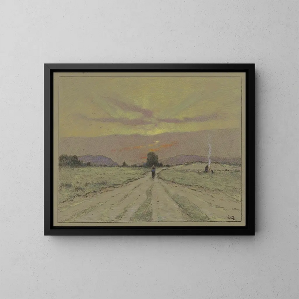 Weg bei Sonnenuntergang - Marie-Joseph Léon Clavel Iwill — gerahmtes Bild an der Wand