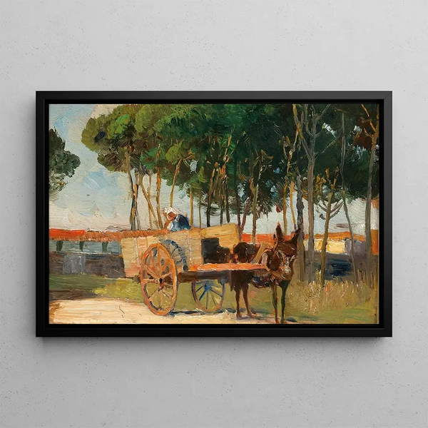 Marie Egner - A Donkey Cart in a Southern Landscape.webp