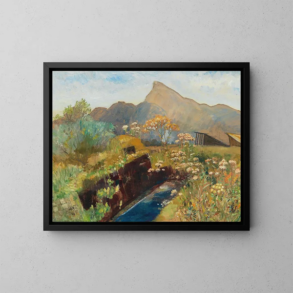 Endes des Sommers auf der Moorlandschaft von Salzburg in der Nähe des Untersbergs - Marie Egner — gerahmtes Bild an der Wand