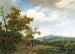 Figuren auf einem sandigen Weg in einer hügeligen Landschaft - Marinus Adrianus Koekkoek — Ansicht des Kunstwerks