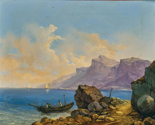 Markus Pernhart - A Lake Landscape with a Boat.webp