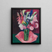 Blumen in einer Vase - Marsden Hartley — gerahmtes Bild an der Wand