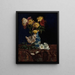 Naturstillleben mit Chrysanthemen in einer orientalischen Vase - Martha West Bare — gerahmtes Bild an der Wand