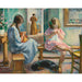 Reproduktion des Gemäldes von Marthe und Nono Cousant in einem Interieur - Henri Lebasque