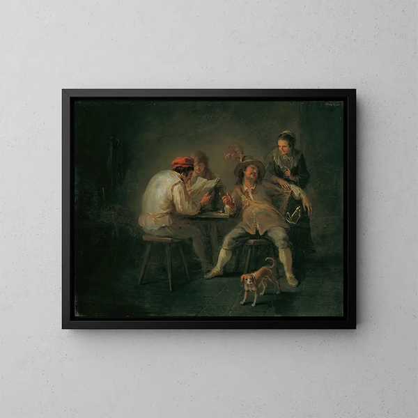 Szene in der Taverne - Martin Johann Schmidt — gerahmtes Bild an der Wand
