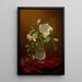 Rosen Cherokee in einer Glasvase - Martin Johnson Heade — gerahmtes Bild an der Wand