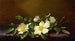 Rosen Cherokee auf einem violetten Stoff - Martin Johnson Heade — Ansicht des Kunstwerks