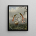 Zwei Kolibris mit ihren Jungen - Martin Johnson Heade — gerahmtes Bild an der Wand