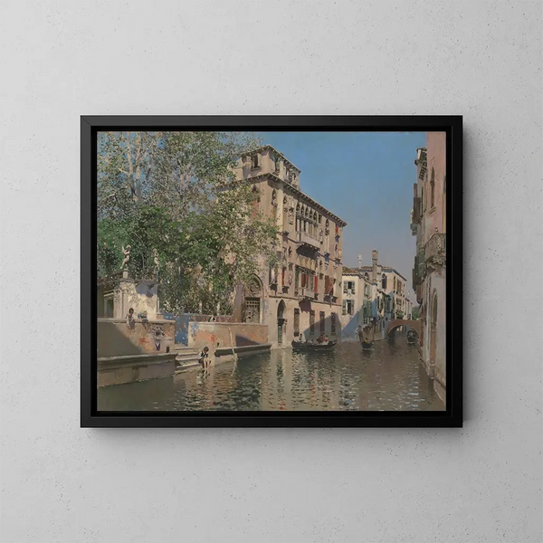 Ein Kanal in Venedig - Martín Rico y Ortega — gerahmtes Bild an der Wand