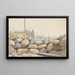 Küstenlandschaft mit großen Felsen im Vordergrund - Martinus Rørbye — gerahmtes Bild an der Wand