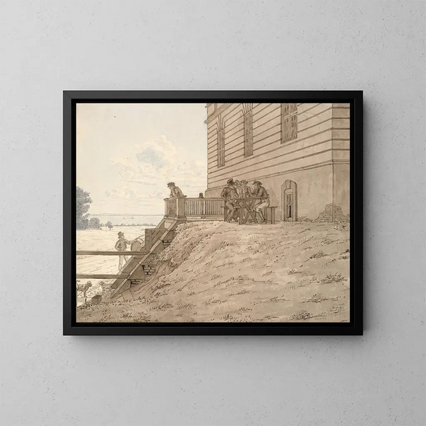 Partie à l'Ermitage avec vue sur la plage - Martinus Rørbye — gerahmtes Bild an der Wand