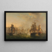 Zusammenstoß der niederländischen und britischen Flotten beim Durchqueren der niederländischen Flottille in Boulogne 1804 - Martinus Schouman — gerahmtes Bild an der Wand