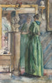 Dame in grünem Kleid vor einem Spiegel - Martinus van Andringa — Ansicht des Kunstwerks