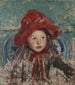 Kleine Mädchen mit großem rotem Hut - Mary Cassatt — Ansicht des Kunstwerks