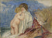 Mutter sitzend mit einem stehenden Baby an ihrer Seite in einer Landschaft - Mary Cassatt — Ansicht des Kunstwerks