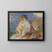 Mutter sitzend mit einem stehenden Baby an ihrer Seite in einer Landschaft - Mary Cassatt — gerahmtes Bild an der Wand