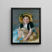Sara mit ihrem Hund - Mary Cassatt — gerahmtes Bild an der Wand