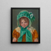 Sara mit einer grünen Mütze - Mary Cassatt — gerahmtes Bild an der Wand