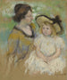 Simone sitzend auf dem Gras neben ihrer Mutter - Mary Cassatt — Ansicht des Kunstwerks