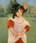 Frühling Margot Stehend in einem Garten Mädchen in einem Garten - Mary Cassatt — Ansicht des Kunstwerks