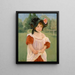 Frühling Margot Stehend in einem Garten Mädchen in einem Garten - Mary Cassatt — gerahmtes Bild an der Wand