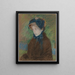 Susan im Strohhut - Mary Cassatt — gerahmtes Bild an der Wand