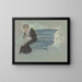 Frau auf einer Bank - Mary Cassatt — gerahmtes Bild an der Wand