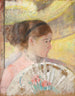Junge Frau in einer Loge, die nach rechts schaut - Mary Cassatt — Ansicht des Kunstwerks